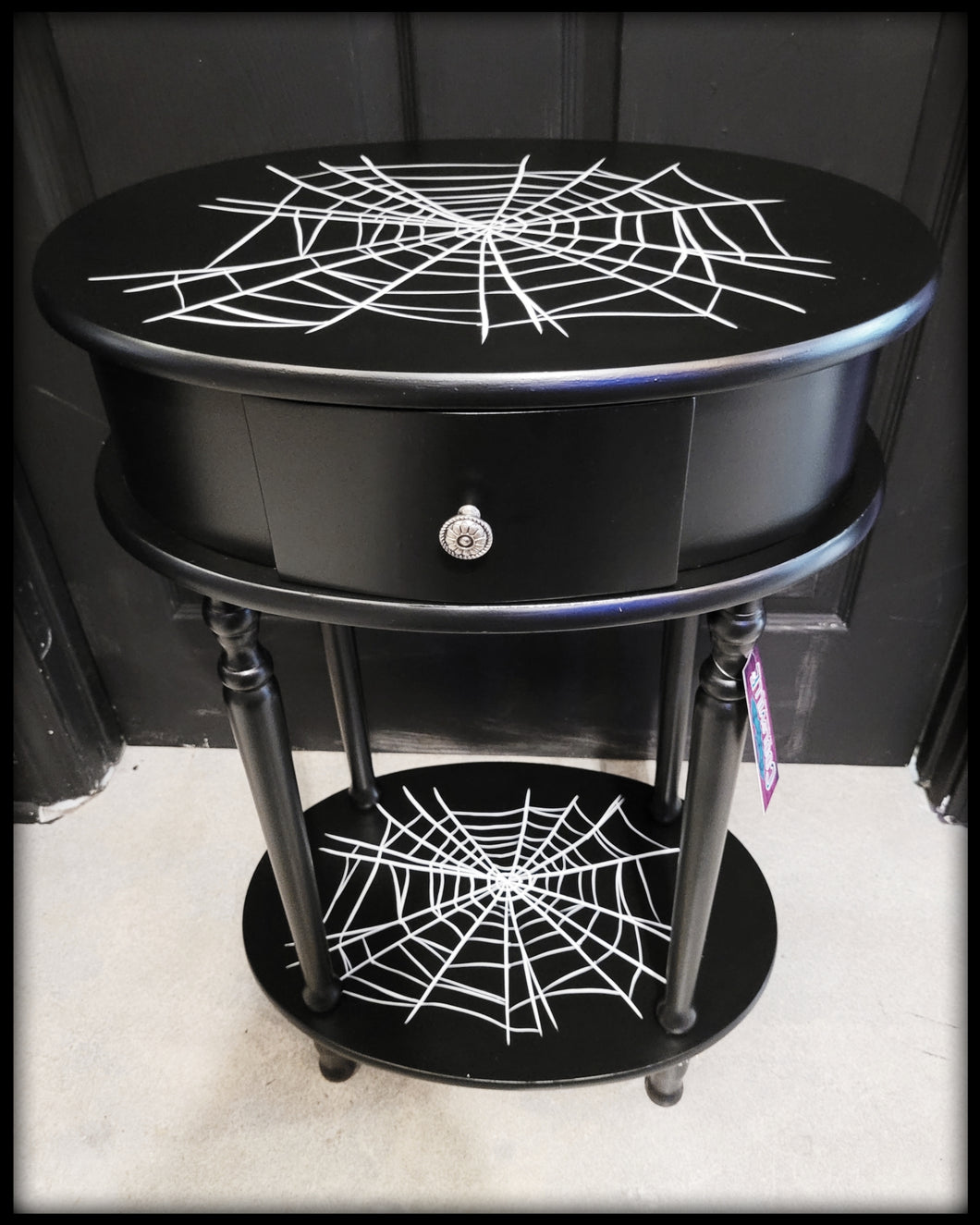 Oval Cobweb Accent Table