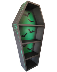 32.5" Green Pinstriped Coffin Shelf