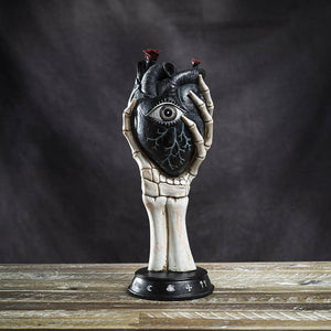 Black Heart Skeleton Hand Planter.