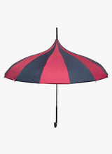 Load image into Gallery viewer, Red &amp; Black Striped Pagoda Parasol