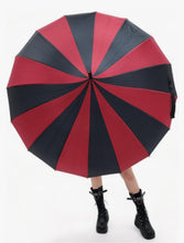Load image into Gallery viewer, Red &amp; Black Striped Pagoda Parasol